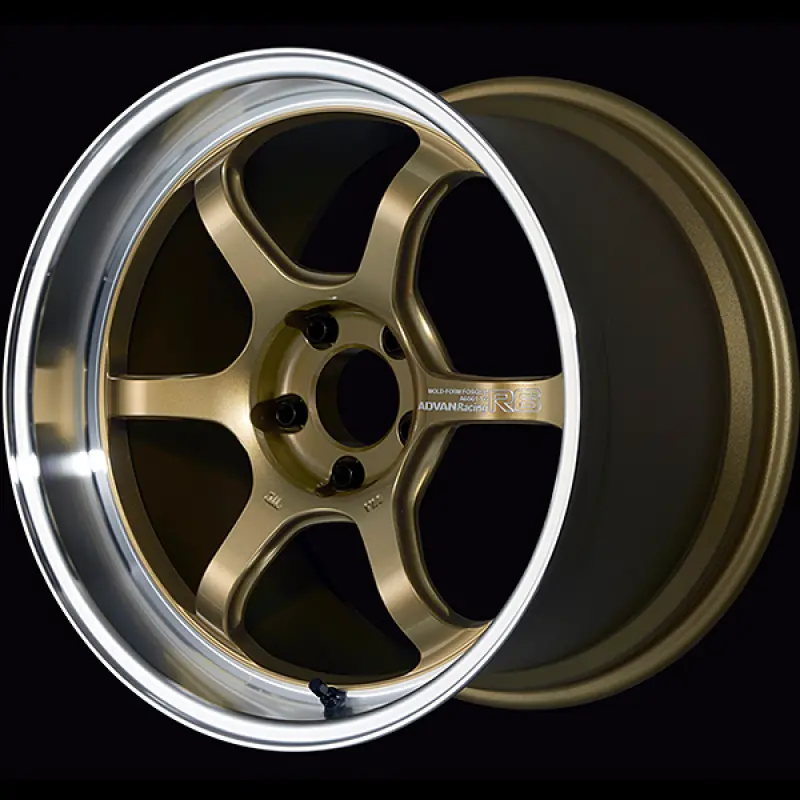 Advan R6 18X9.5 +12 5X114.3 Machining & Racing Brass Gold Wheel 1