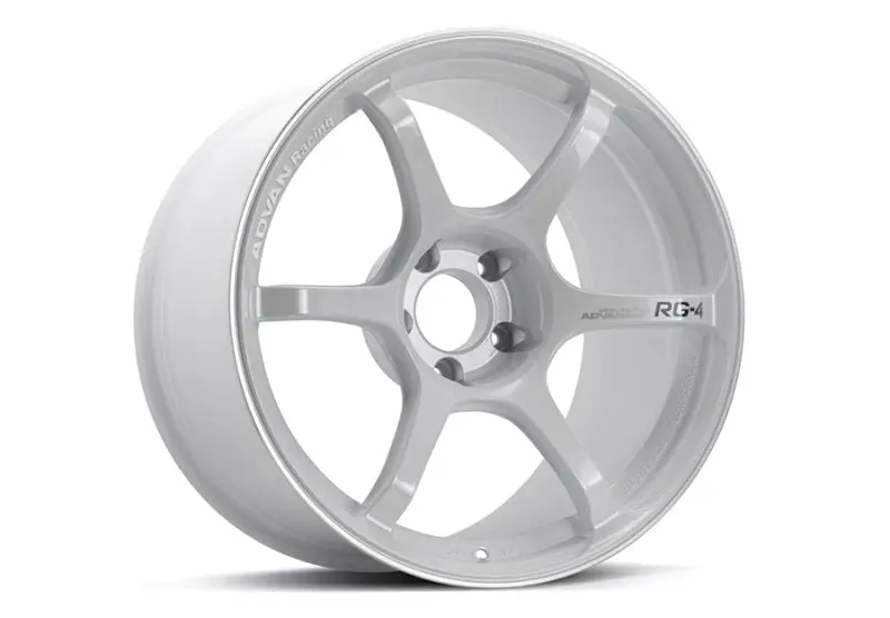 Advan Rg-4 18X8.5 +37 5X114.3 Racing White Metallic & Ring Wheel 1
