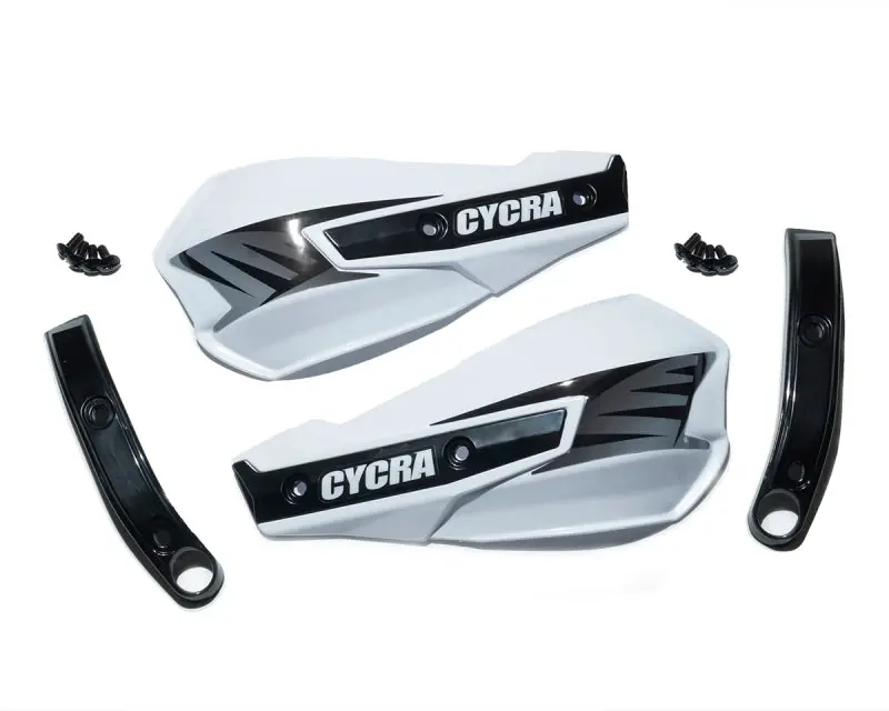 Cycra Vortex Replacement Hand Shields W/Abrasion Guards - White 1