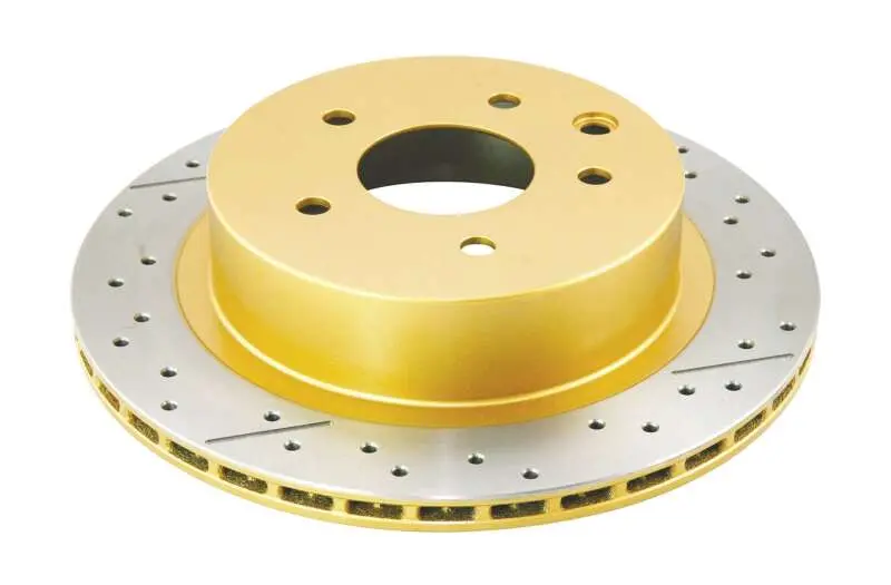 Dba 03-24 Infiniti G35 Standard Brakes Rear Street Series Drilled & Slotted Rotor W/Gold Hat 1