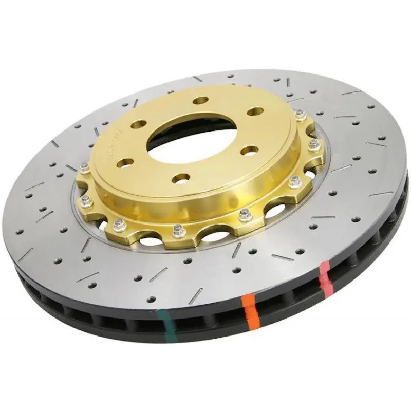Dba 5000 Series Drilled + Slotted 2 Piece Front Rotor W/ Gold Hat - 04-17 Sti 1
