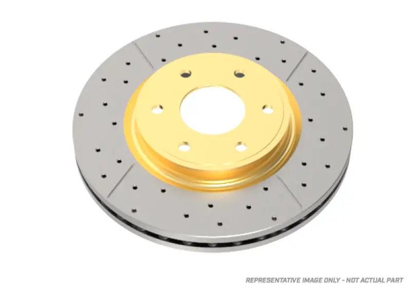 Dba 99-04 Jeep Grand Cherokee (Akebono Caliper 4802) Front Street Series Drill&Slot Rotor W/Gld Hat 1