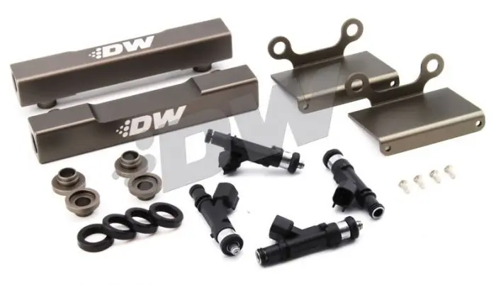 Deatschwerks Fuel Injectors With Top Feed Fuel Rail Conversion Kit - 1000Cc - 04-06 Sti, 05-06 Lgt 1