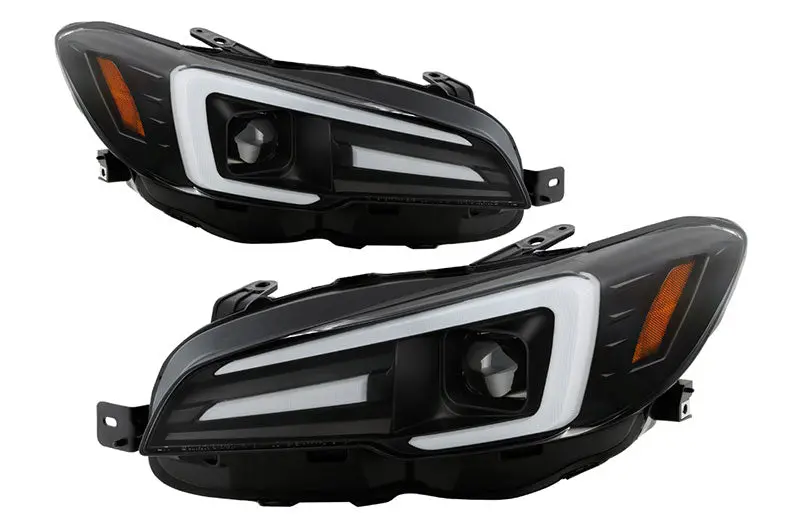 Discontinued - Spyder Apex Led Series Headlights - Black (Halogen Vehicle Version) - 2015-2017 Wrx/2015-2017 Sti, 2018-2021 Wrx Base & Premium 1