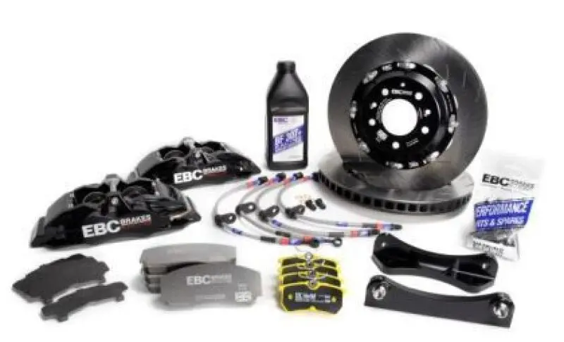 Ebc Racing 98-06 Audi Tt Quattro 8N 1.8T Black Apollo-4 Calipers 330Mm Rotors Front Big Brake Kit 1