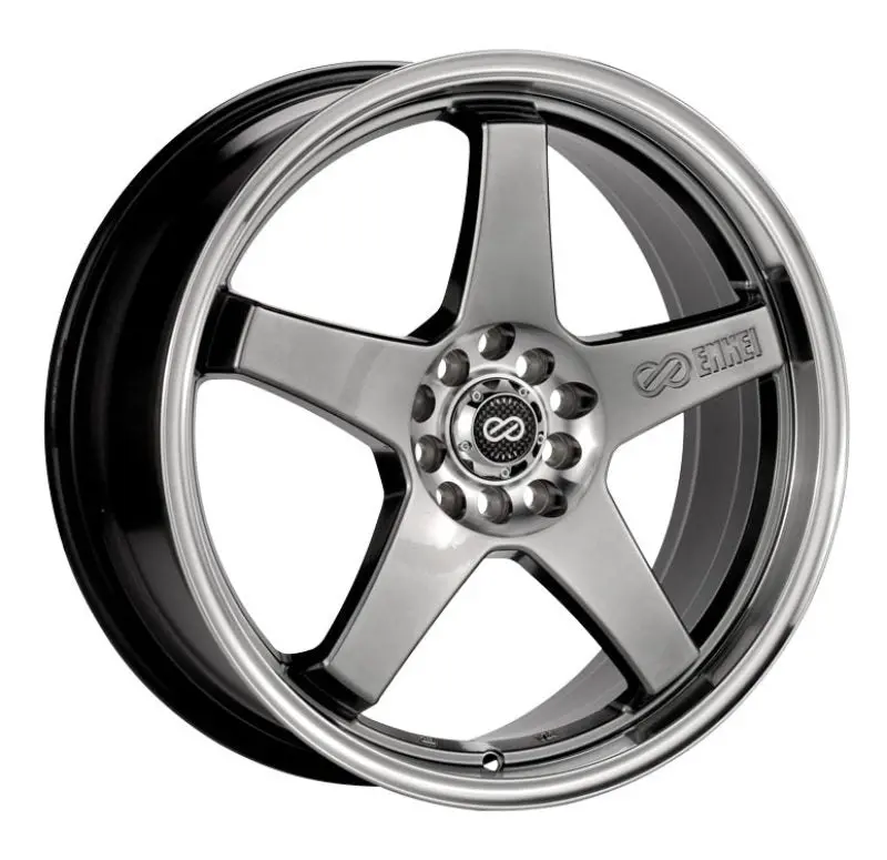 Enkei Ev5 18X7.5 5X100/114.3 38Mm Offset 72.6 Bolt Diameter Hyper Black W/ Machined Lip Wheel 1