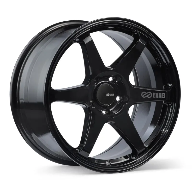Enkei T6r 18X9.5 38Mm Offset 5X114.3 Bolt Pattern 72.6 Bore Gloss Black Wheel 1