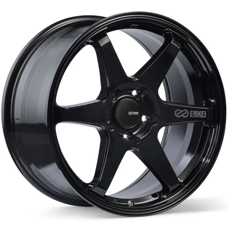 Enkei T6r 18X9.5 45Mm Offset 5X100 Bolt Pattern 72.6 Bore Gloss Black Wheel 1