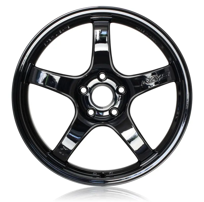 Gram Lights 57Cr 17X9 +12 5X114.3 Gloss Black Wheel 1