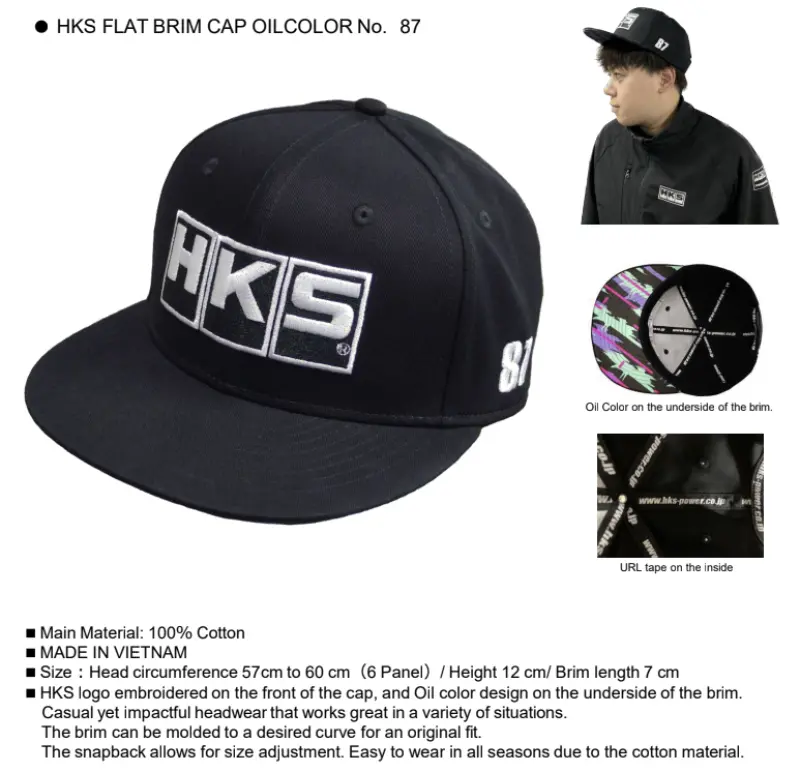 Hks Flat Brim #87 Oil Splash Hat 1