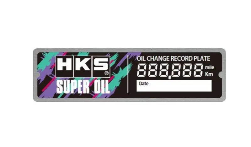 Hks Oil Change Record Plate 1