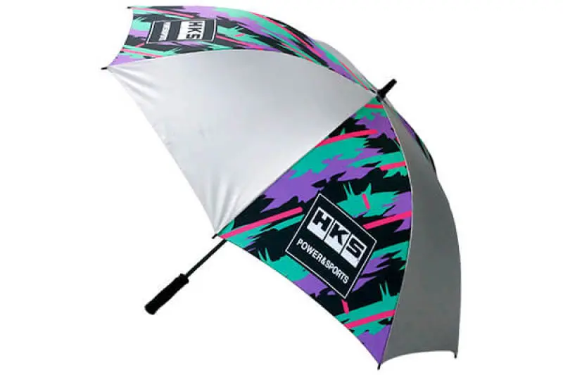 Hks Silver / Oil Slick Folding Umbrella 1