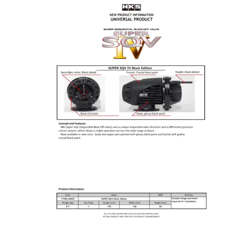 Hks Sqv4 Black Edition Blow Off Valve - Universal 1