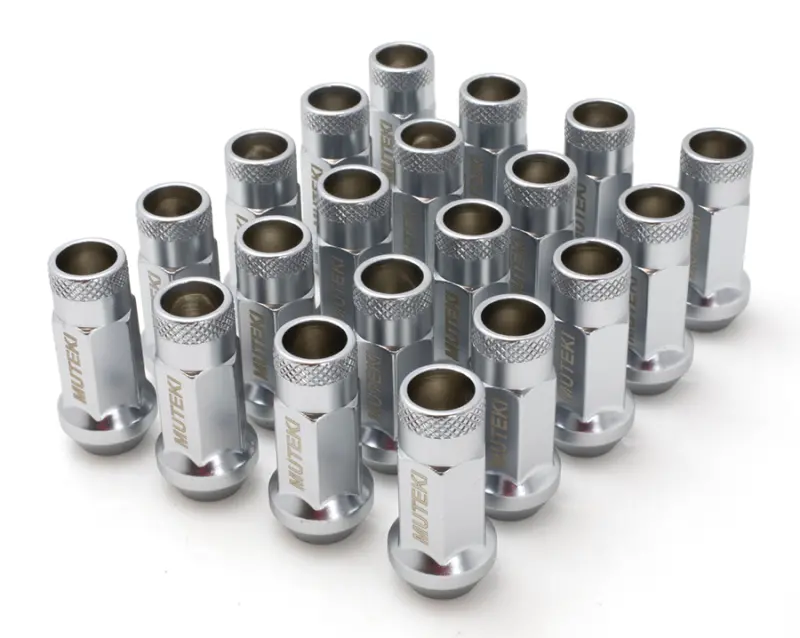Muteki Sr48 12X1.25 Open Ended Lug Nuts - Satin Silver 1
