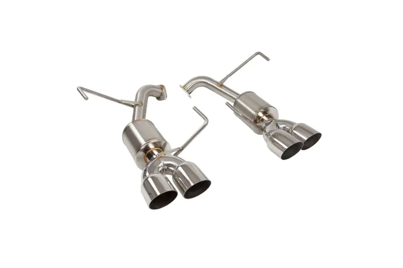 Nameless Performance Quad Exit 5" Mufflers, Polished 3.5" Staggered Single Wall Slash Cut Tips - 2022+ Wrx 1
