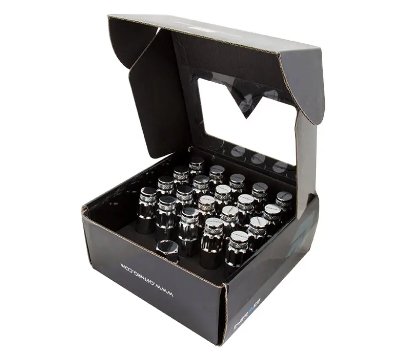 Nrg 700 Series M12 X 1.25 Steel Lug Nut W/Dust Cap Cover Set 21 Pc W/Locks & Lock Socket - Silver 1