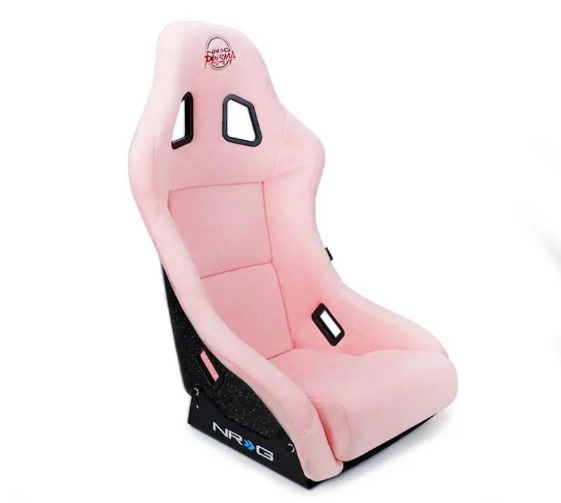 Nrg Frp Bucket Seat Prisma Edition W/ Pearlized Back And Pink Alcantara (Medium) 1