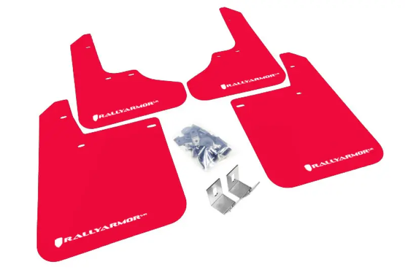 Rally Armor 1993-2001 Subaru Impreza Ur Red Mud Flap W/ White Logo 1