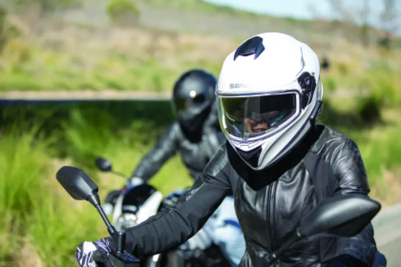 Sena Technologies Outforce Full Face Bluetooth Helmet Glossy White - 2Xl 1