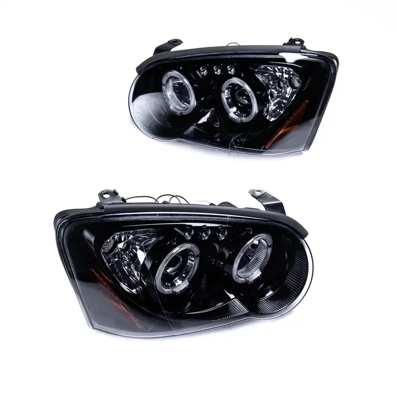 Spec-D Halo Style Projector Headlights W/ Gloss Black Base And Smoke Lense - 2004-2005 Wrx, 2004-2005 Sti W/ Oem Halogen Lights 1