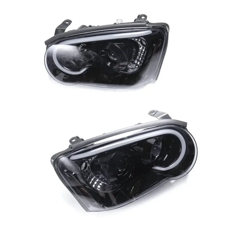 Spec-D Led Bar Style Projector Headlights W/ Matte Black Base And Clear Lense - 2004-2005 Wrx, 2004-2005 Sti W/ Oem Halogen Lights 1