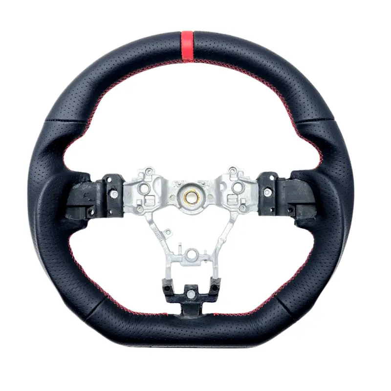 Ssc Perforated Black Leather Steering Wheel With Red Stitching  - 2015-2021 Wrx/Sti 1