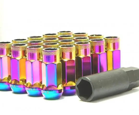 Wheel Mate Muteki Sr48 Open End Locking Lug Nut Set Of 4 - Titanium 12X1.50 48Mm 1