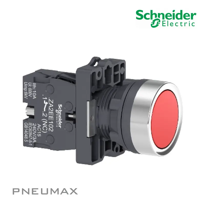 Xa2ea42 Push Button สวิตช์ปุ่มกด Spring Return, Flush, Red, 1Nc 1