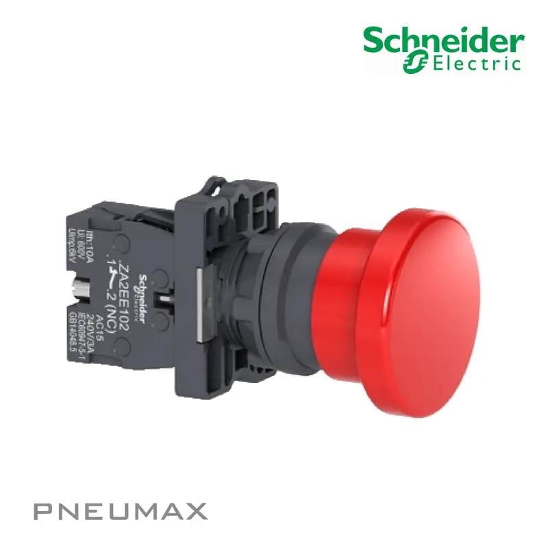 Xa2ec42 Push Button สวิตซ์ปุ่มกด แบบหัวเห็ด Dia 40, Red,1Nc 1