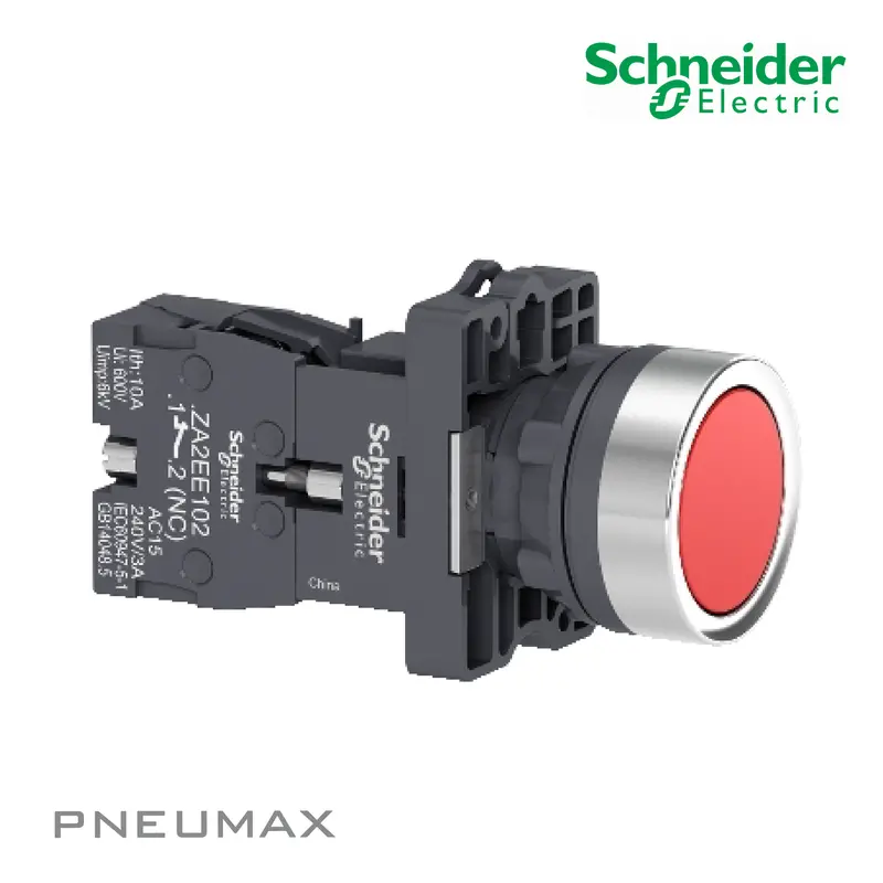 Xa2eh042 Push Button สวิตช์ปุ่มกด Push-Push, Flush, Red, 1Nc 1