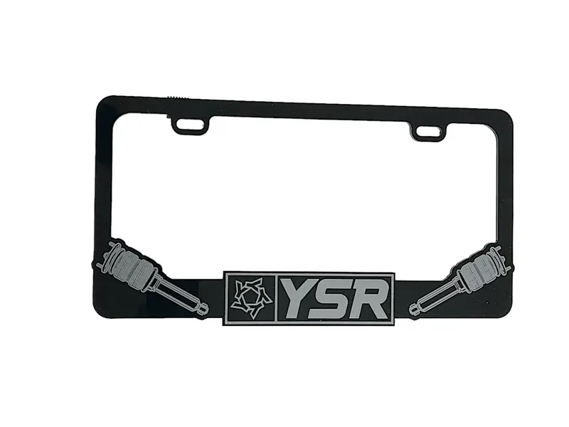 Yellow Speed Racing Acrylic License Plate Frame - Bagged Style 1