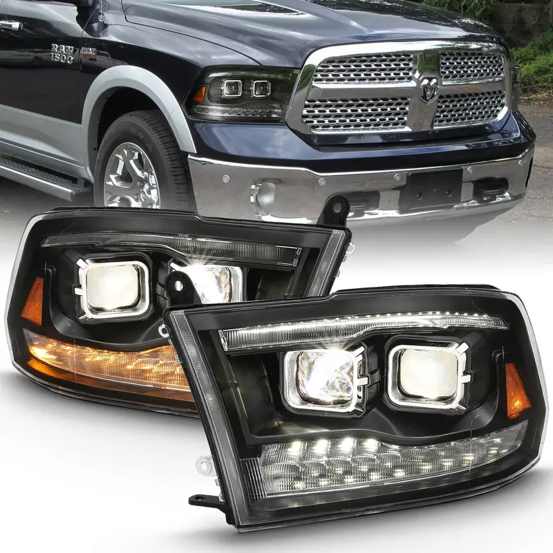 Anzo Usa 111442 Projector Headlight Pair – Chrome Housing With Amber Switchback Drls 1
