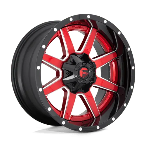 Fuel D250 20×10 Inch Off-Road Wheel – 5×5.0/5.5 Dual Bolt Pattern, Gloss Red Machined Lip, -19Mm Offset 1