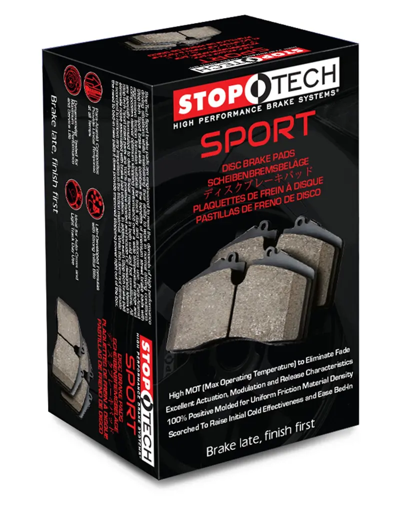 Stoptech 309.07921 Sport Brake Pad Set With Shims And Mounting Hardware 1